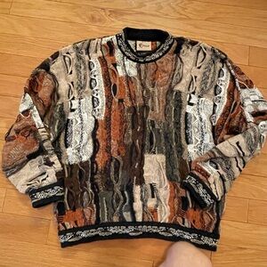 VTG 90s Coogi Animal Print Colorful
Knit Sweater Mens Size L
